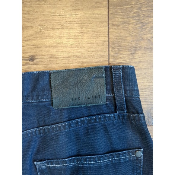 Ted Baker Jeans Mens Sz 29x33 Tinned Sardines Straight Leg Slim Dark Wash Jeans - Picture 13 of 16